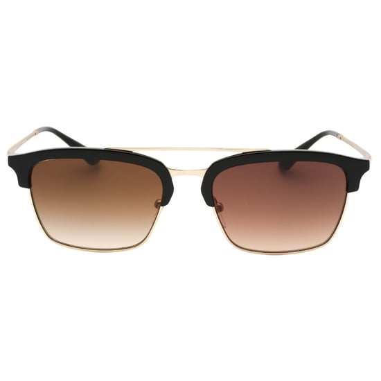 Emporio Armani – Sonnenbrille mit mattem, hellgoldenem Rahmen und braunen Verlaufsgläsern - Image 2