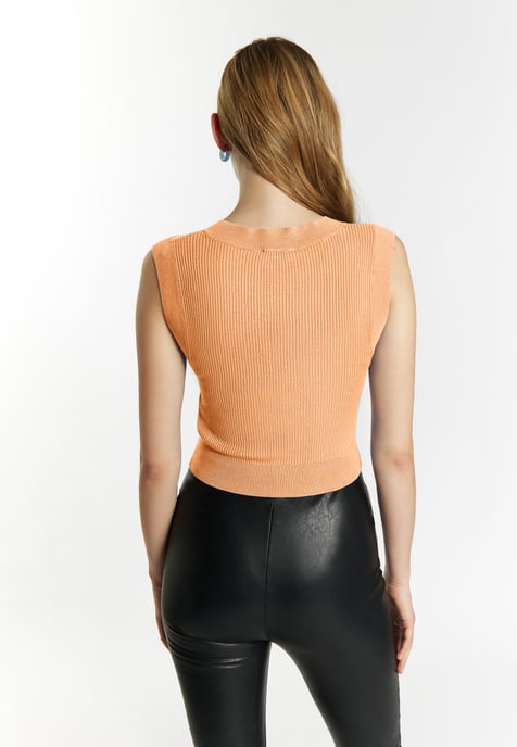 Mymo strickpullunder Damen orange - Image 5