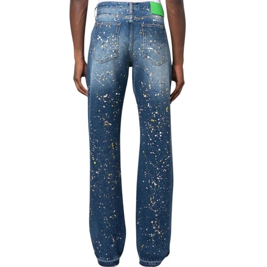Off-White Paint Relax Slim Fit Blue Jeans - Image 2
