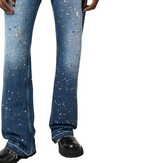 Off-White Paint Relax Slim Fit Blue Jeans - Image 4