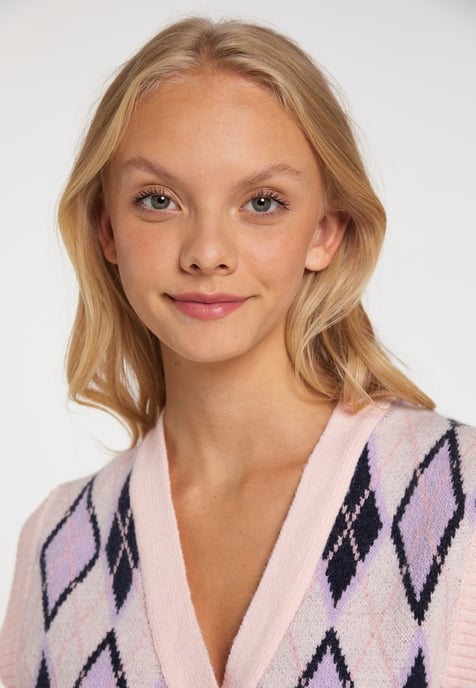 Mymo Strickweste Damen Rosa Mehrfarbig - Image 5