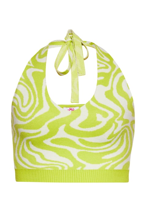 Mymo Crop-Top Damen WOLLWEISS LIMETTE - Image 1