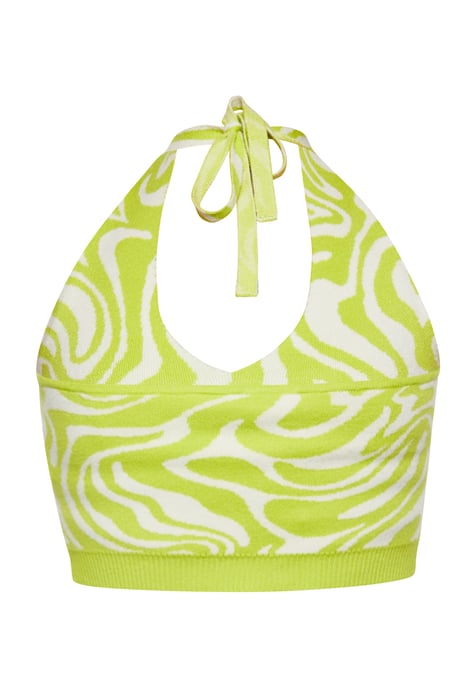 Mymo Crop-Top Damen WOLLWEISS LIMETTE - Image 4