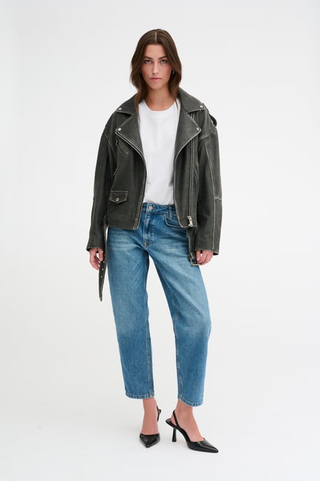 Lederjacke Casual fit grey - Image 3