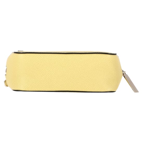 Valentino Garavani – Beuteltasche mit Reißverschluss aus gelbem Leder - Image 4
