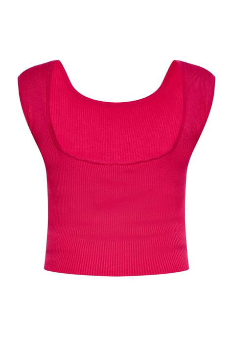 Mymo Crop-Top Damen Fuchsie - Image 1