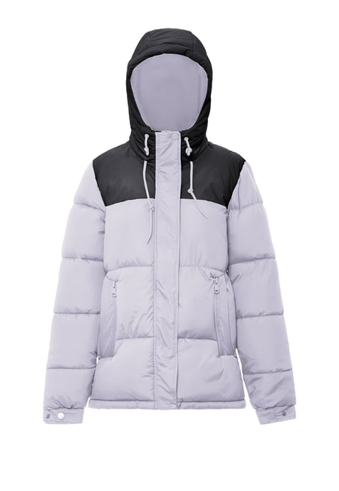 Mymo Wattierte Steppjacke Damen Lavendel Schwarz - Image 1