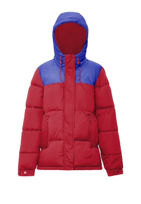 Mymo Wattierte Steppjacke Damen Rot Kobalt - Image 1