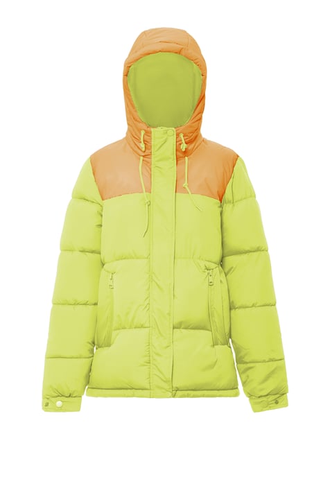 Mymo Wattierte Steppjacke Damen Saure Limette Aprikose - Image 1