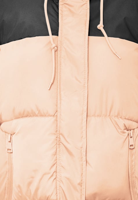 Mymo Wattierte Steppjacke Damen Pfirsich Schwarz - Image 3