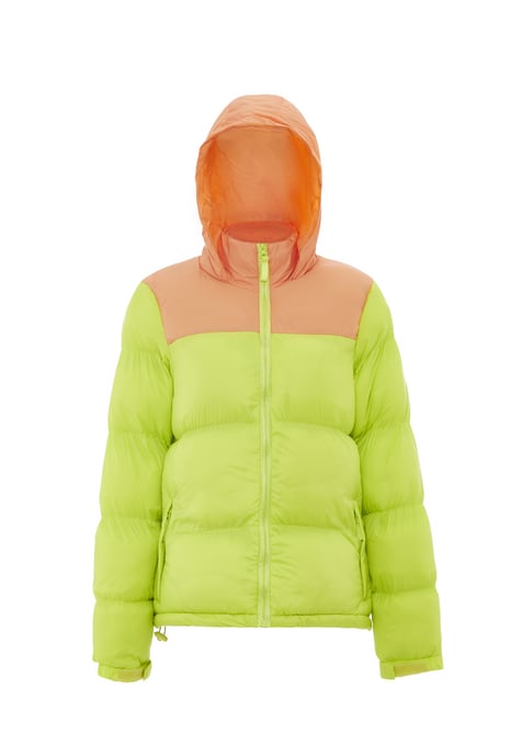Mymo Wattierte Steppjacke Damen Saure Limette Aprikose - Image 1