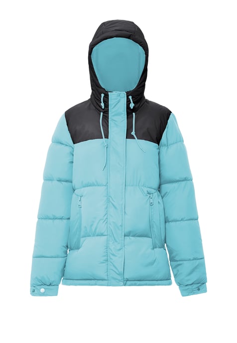 Mymo Wattierte Steppjacke Damen Türkis Schwarz - Image 1