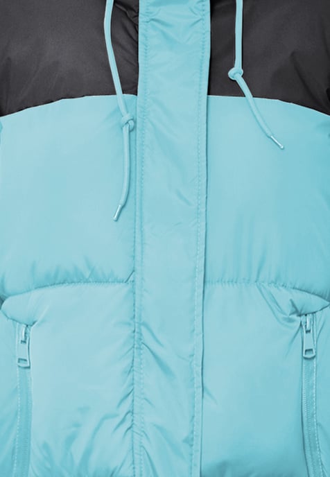 Mymo Wattierte Steppjacke Damen Türkis Schwarz - Image 3