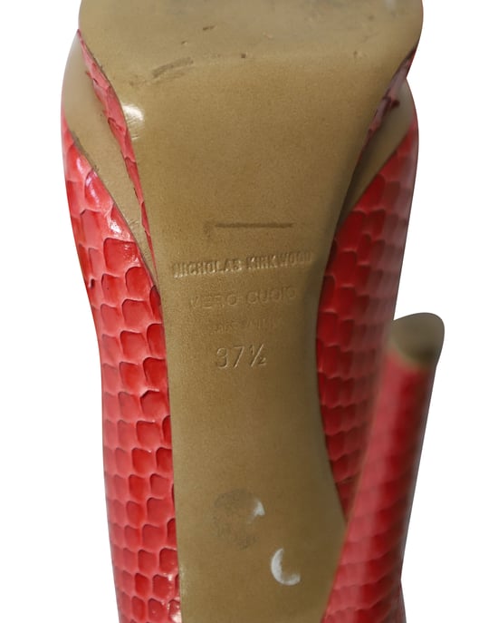 Nicholas Kirkwood – Plateau-Pumps mit hohem Absatz und Schlangenhautprägung aus rotem Lackleder - Image 6