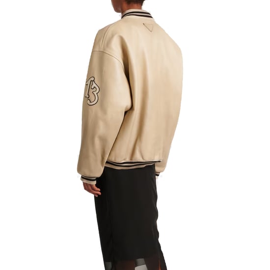 Prada – Gepolsterte Collegejacke aus Leder - Image 2