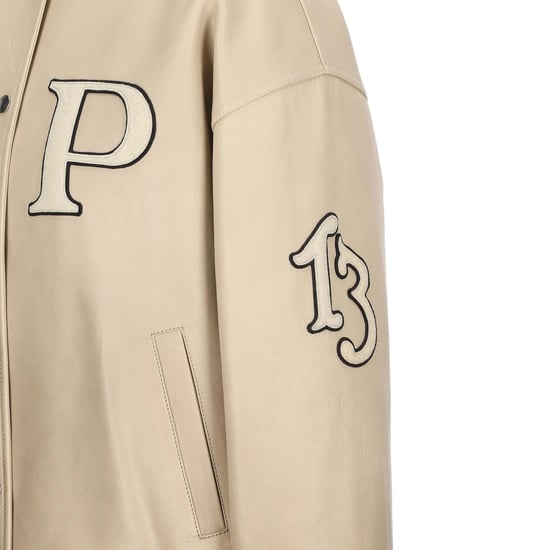 Prada – Gepolsterte Collegejacke aus Leder - Image 3