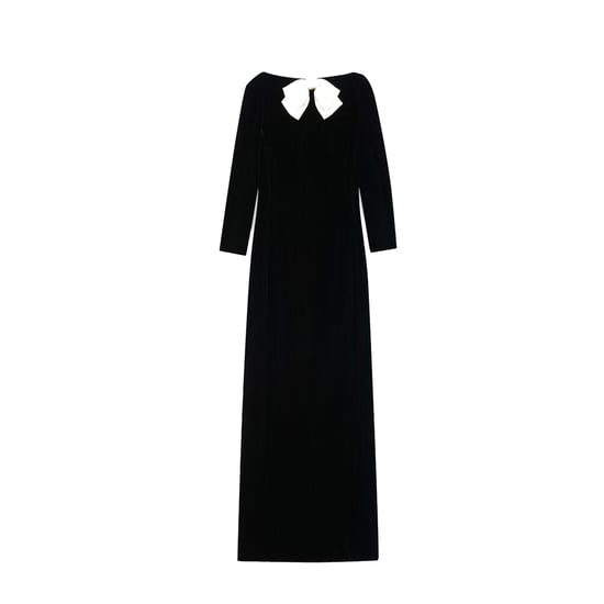 Saint Laurent Langes Samtkleid - Image 1