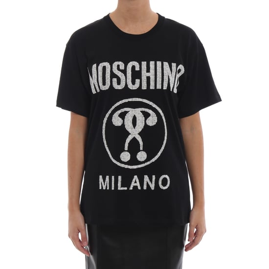 Moschino Milano - Schwarzes T-shirt Mit Doppeltem Fragezeichen-logo - Image 2
