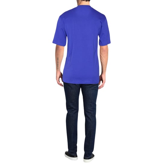 Moschino Couture - Blaues T-shirt Mit Glänzendem Logo - Image 3