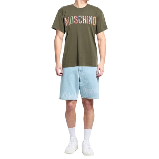 Grünes T-shirt Mit Auffälliger Moschino-logostickerei In Mehreren Farben - Image 2