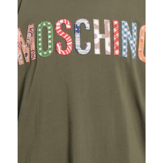 Grünes T-shirt Mit Auffälliger Moschino-logostickerei In Mehreren Farben - Image 4