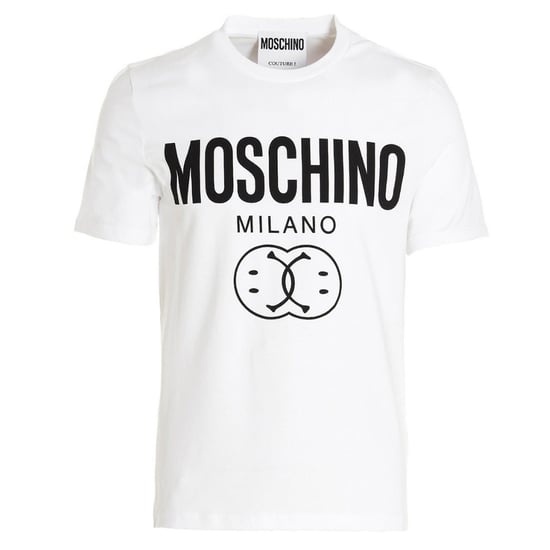 Moschino - Weißes T-shirt Mit Doppel-smiley-logo - Image 1