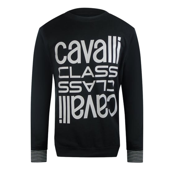 Cavalli Class Sweatshirt Mit Mehreren Logos In Schwarz - Image 1