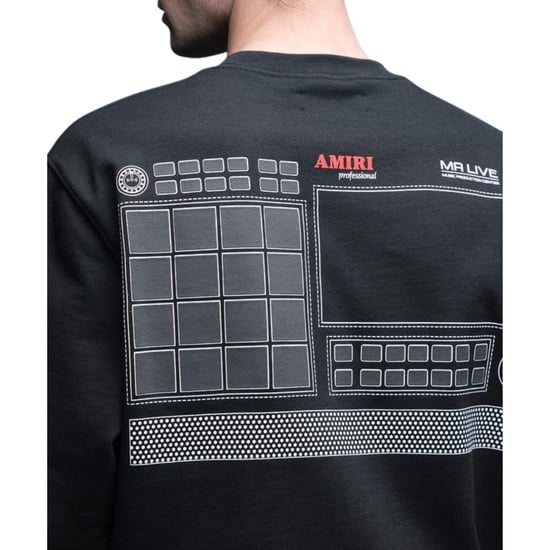 Amiri - Drum Machine - Schwarzer Pullover Mit Rundhalsausschnitt - Image 4