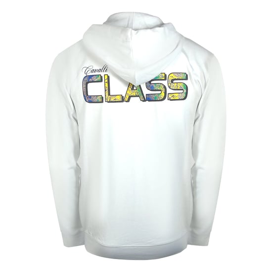 Cavalli Class - Kapuzenpullover Mit Reißverschluss Und Blumenlogo In Off-white - Image 2