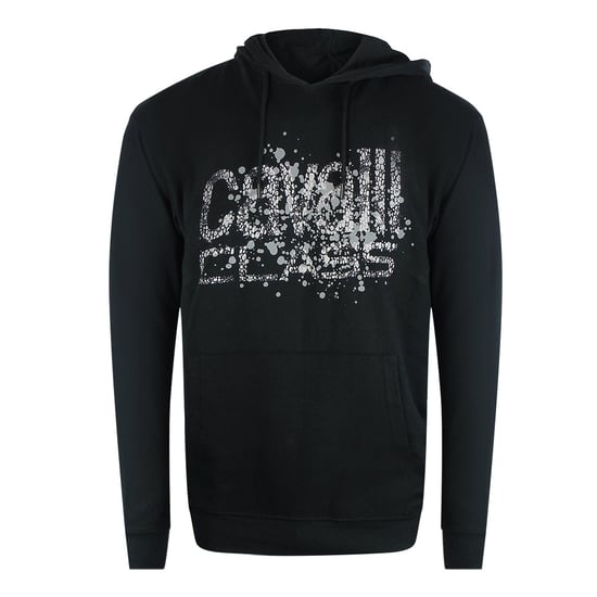 Cavalli Class - Schwarzer Hoodie Mit Gesprühtem Logo - Image 1