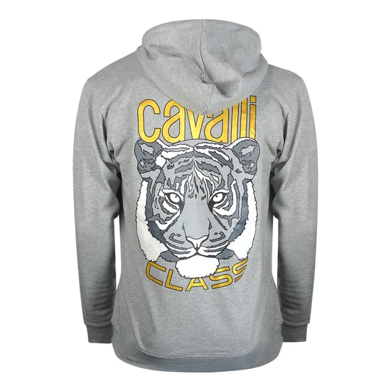 Cavalli Class - Grauer Kapuzenpullover Mit Tiger-grafik - Image 2