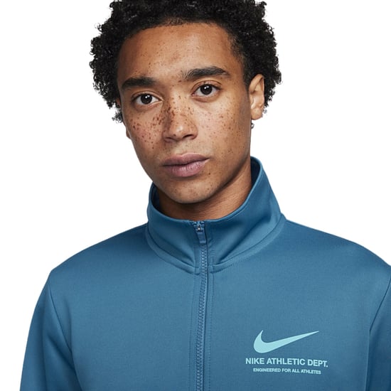Blaue Trainingsjacke Mit Reißverschluss Und Nike-branding Auf Der Rückseite - Image 3