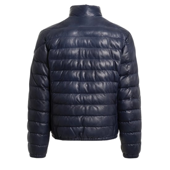 Parajumpers Ernie Peacock Marineblaue Wattierte Lederjacke - Image 2