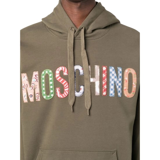 Moschino - Kapuzenpullover In Grün Mit Mehrfarbiger Logo-stickerei - Image 4