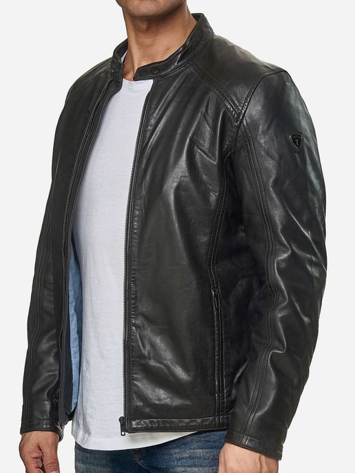 Tazzio Herren Jacke Lederjacke Echtleder - Image 1