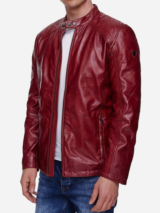 Tazzio Herren Jacke Lederjacke Echtleder - Image 1