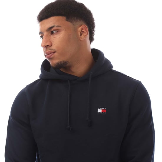 Herren Tommy Hilfiger Tonal Badge Kapuzenpullover mit Kordelzug in Marineblau - Image 2