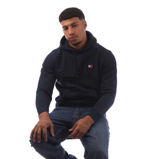 Herren Tommy Hilfiger Tonal Badge Kapuzenpullover mit Kordelzug in Marineblau - Image 4