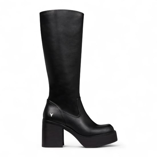 Windsorsmith Damen-Stiefel aus schwarzem Kunstleder mit kniehohem Plateauabsatz - Niche - Image 1