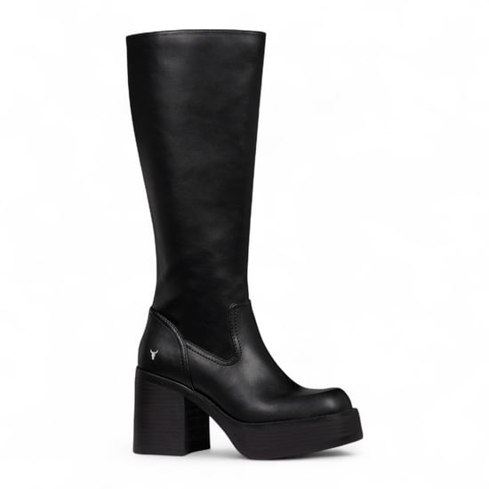 Windsorsmith Damen-Stiefel aus schwarzem Kunstleder mit kniehohem Plateauabsatz - Niche - Image 3