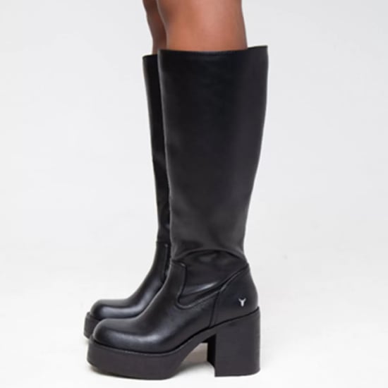 Windsorsmith Damen-Stiefel aus schwarzem Kunstleder mit kniehohem Plateauabsatz - Niche - Image 5