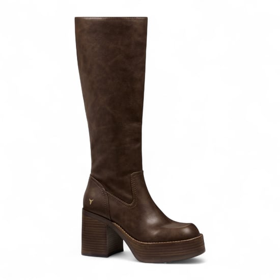 Windsorsmith Damen Oak Brown Kniehohe Stiefel aus Kunstleder mit Plateauabsatz - Niche - Image 3