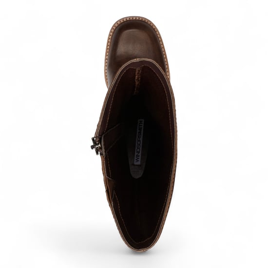 Windsorsmith Damen Oak Brown Kniehohe Stiefel aus Kunstleder mit Plateauabsatz - Niche - Image 4