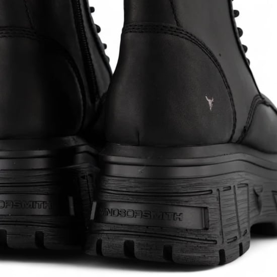 Windsorsmith Damen Schwarze, wadenlange Bikerstiefel aus Leder mit Plateausohle - Screaming - Image 6