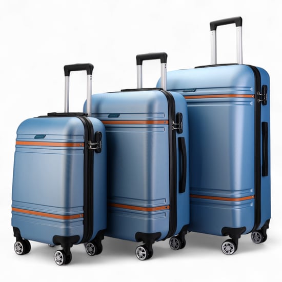 Hartschalen-Kabinenkoffer-Set Blau Marine Robustes ABS Leichtgewicht Reisegepäck Urlaubstasche - Image 4