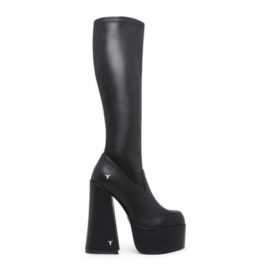 Windsorsmith Damen-Stiefel mit kniehohem Plateau und Gothic-Absatz, Schwarz – Survival - Image 1
