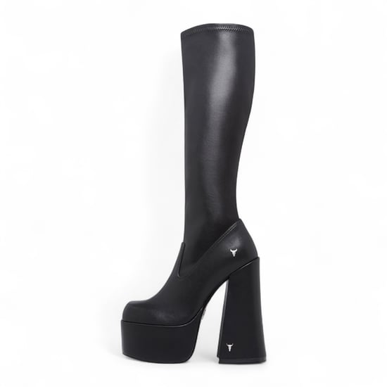 Windsorsmith Damen-Stiefel mit kniehohem Plateau und Gothic-Absatz, Schwarz – Survival - Image 3