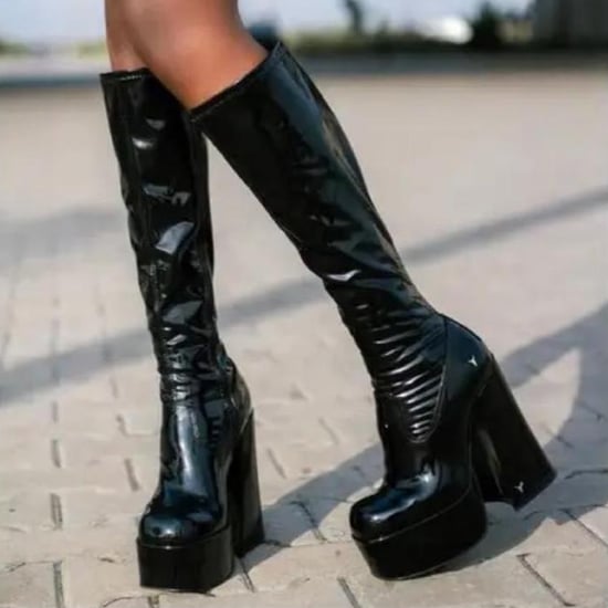 Windsorsmith Damen-Stiefel mit kniehohem Plateau und Gothic-Absatz, Schwarz - Saucy - Image 6