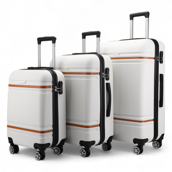 Hartschalen-Creme-Weiß-Kabinenkoffer-Set Robustes ABS Leichtgewicht Reisegepäck Urlaubstasche - Image 4
