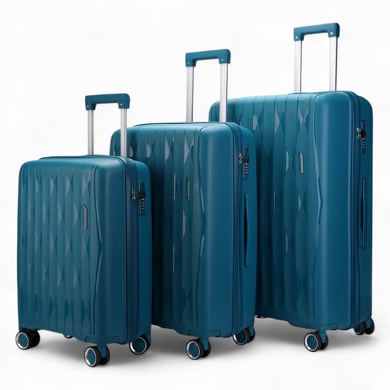 Hartschalenkoffer, Blaugrün, robust, 8 Räder, Kabinengepäck, TSA-Koffer, für Urlaub und Reisen - Image 4